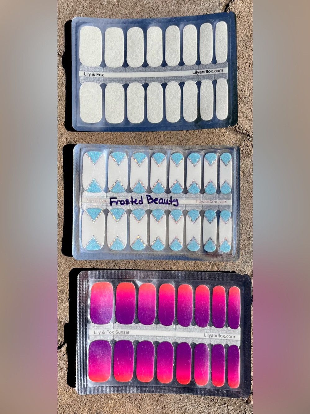 Lily & Fox lot of 9 packs of Nail Wraps. Assorted Colors. All NIP. - Picture 3 of 4